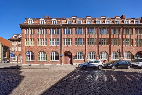 Institute for Byzantine and Neo-Greek Studies, University, Rosenhof, cobblestone street, facade,