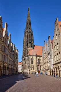 St. Lamberti, Lamberti Church, church tower, Gothic architectural style, installation, ladder to