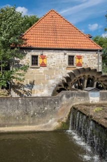 Niedermühle, a watermill in Burgsteinfurt, Steinfurt, Münsterland, North Rhine-Westphalia, Germany
