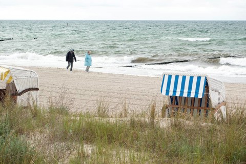 Stroller, beach, windy, beach chairs, Kühlunsborn Ost, Baltic Sea, Baltic Sea resort, Kühlungsborn,