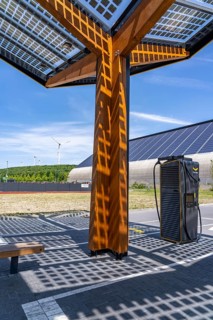 Electric charging station on the site of the former Lohberg colliery in Dinslaken, operated by