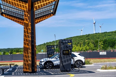 Electric charging station on the site of the former Lohberg colliery in Dinslaken, operated by