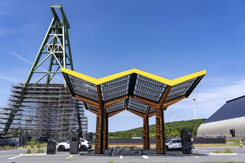 Electric filling station on the site of the former Lohberg colliery in Dinslaken, operated by