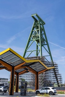 Electric charging station on the site of the former Lohberg colliery in Dinslaken, operated by
