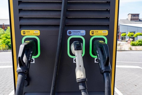Electric charging station on the site of the former Lohberg colliery in Dinslaken, operated by