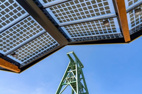 Electric charging station on the site of the former Lohberg colliery in Dinslaken, operated by