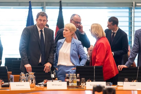 Lars Klingbeil (SPD, Vice-Chancellor and Federal Minister of Finance), Manuela Schwesig (SPD,