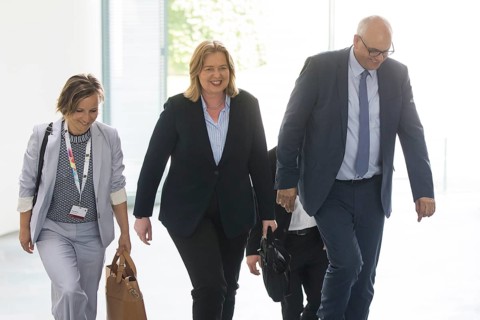 Bärbel Bas (SPD, Federal Minister of Labour and Social Affairs) and Andreas Bovenschulte (SPD,