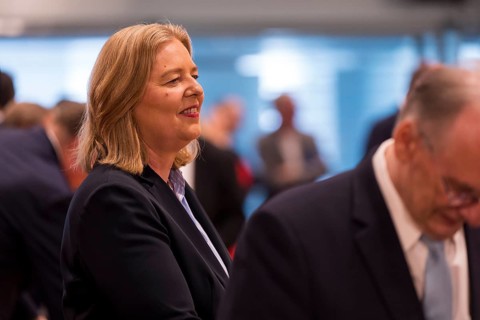 Bärbel Bas (SPD, Federal Minister of Labour and Social Affairs) in front of the consultation