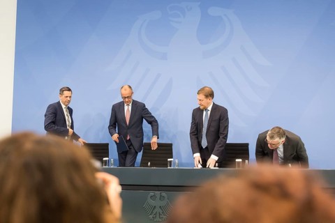Olaf Lies (SPD, Minister President of Lower Saxony), Friedrich Merz (CDU, Federal Chancellor),