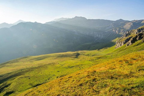 Sunrise in the Mountains at Hochalpenstraße, view from Fuscher Lacke, Pinzgau, Salzburg, Austria