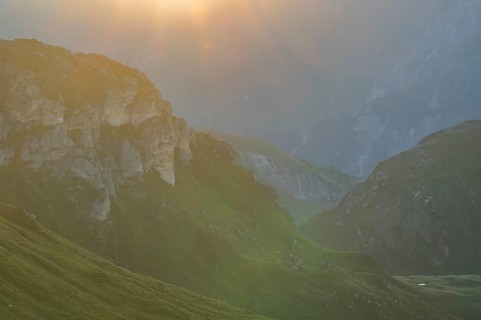 Sunrise in the Mountains at Hochalpenstraße, view from Fuscher Törl, Pinzgau, Salzburg, Austria