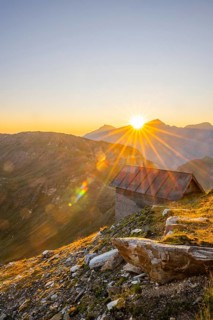 Sunrise in the Mountains at Hochalpenstraße, view from Fuscher Törl, Pinzgau, Salzburg, Austria