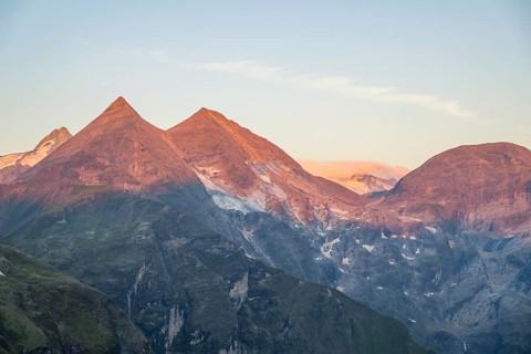 Sunrise in the Mountains at Hochalpenstraße, view from Fuscher Törl, Pinzgau, Salzburg, Austria