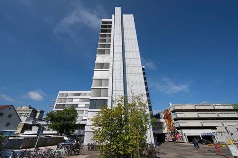 Town Hall, built 1969 to 1971, Erlangen, Middle Franconia, Bavaria, Germany