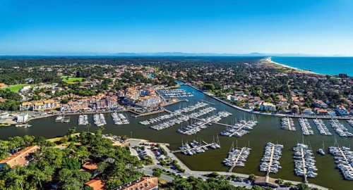 Panorama of Capbreton from a drone, Landes, Nouvelle-Aquitaine, France