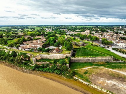 Citadel of Blaye from a drone, Blaye, Gironde Estuary, France
