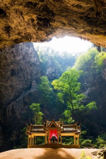 Temple in a stalactite cave, Phraya Nakhon Cave, Khao Sam Roi Yot National Park, Hua Hin, Prachuap