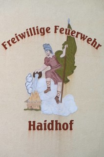 Painting of St Florian on the house of the volunteer fire brigade, Bavaria, Germany