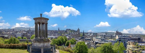 Edinburgh, the capital of Scotland, panoramic skyline view from the Calton Hill