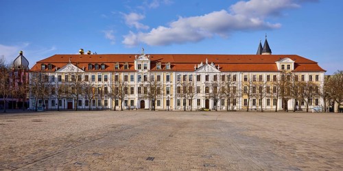 State Parliament, historical buildings, baroque architecture, row of houses, Reinicke's Palace,