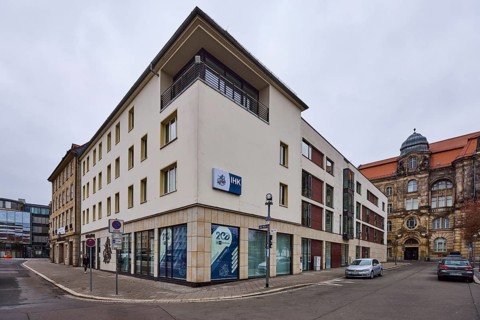 Chamber of Industry and Commerce, IHK, building, historic city centre, diffuse light, cloudy,