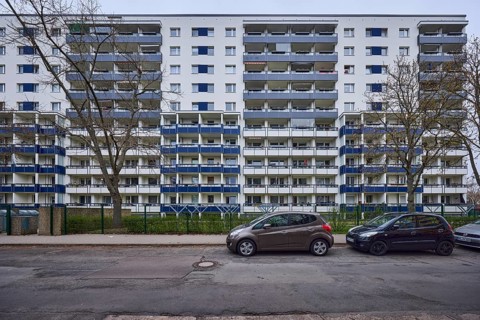 High-rise buildings, residential buildings, residential silos, facade, window, balcony, car park