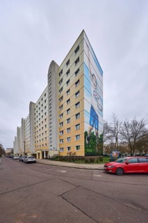 High-rise buildings, residential building, facade, window, advertising painting,