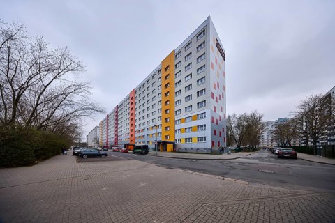 High-rise buildings, residential buildings, residential silos, facade, windows, car park with