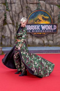 Sam Dylan at the German premiere of the adventure film Jurassic World, the rebirth at Berlin's Zoo