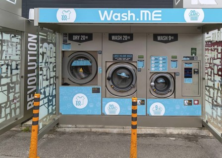 Wash.ME Revolution Laundry launderette service washing machines, Pewsey, Wiltshire, England, UK
