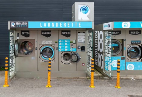 Wash.ME Revolution Laundry launderette service washing machines, Pewsey, Wiltshire, England, UK