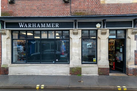 Warhammer shop store in city centre of Salisbury, Wiltshire, England, UK