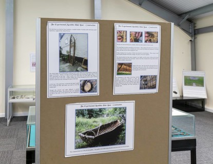 Information about experimental mesolithic hide boat, Amesbury History Centre, Amesbury, Wiltshire,