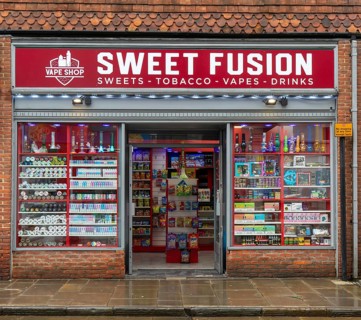 Sweet Fusion shop store Vape Shop, Salisbury, Wiltshire, England, UK