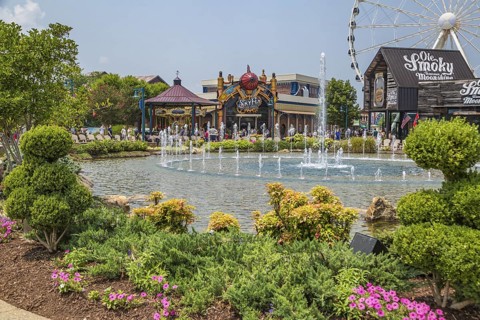 Sky Fly Soar America attraction at The Island recreation center in Pigeon Forge, Tennessee