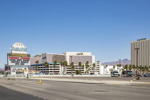 Edgewater and Aquarius casino resorts on South Casino Drive in Laughlin, Nevada
