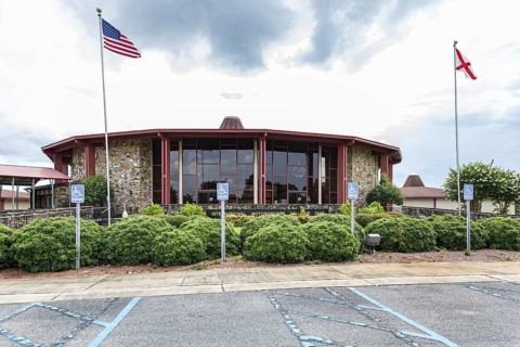 Exterior of the International Motorsports Hall of Fame at the Talladega Speedway in Talladega,