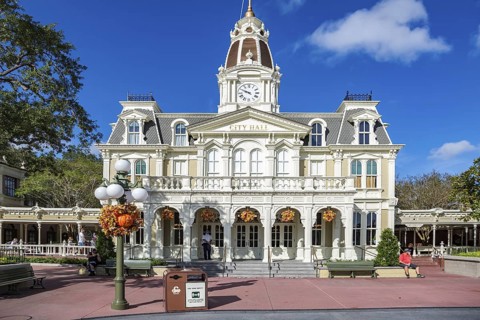 City Hall building in the Town Square on Main Street in Magic Kingdom at Walt Disney World,