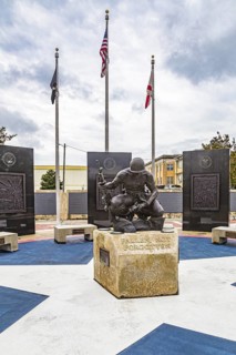 Fallen, Not Forgotten statue at the Santa Rosa County Veterans Memorial Plaza in downtown Milton,