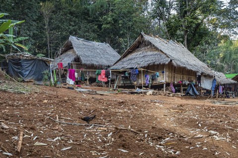 Residences of the Akha tribe area of the Union of Hill Tribe Villages outside of Chiang Rai in the