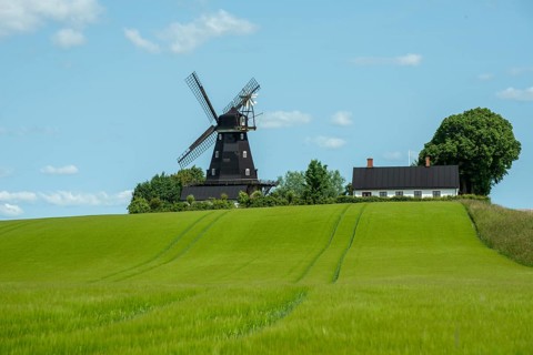 Övraby windmill, Dutch type, built in 1887 and in use until 1974. In Tomelilla municipality, Skåne