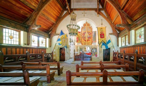 Gustav Adolf Chapel, interior photo, Lützen Museum 1632 to commemorate the Battle of Lützen and the