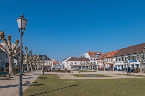 Königsplatz, former parade ground, Germersheim, Palatinate, Rhineland-Palatinate, Germany