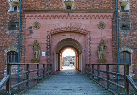 Germersheim Fortress, royal Bavarian fortress, Ludwigstor, gate building, inside of the gate,
