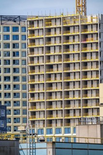 Construction of over 920 student flats at Cambridgelaan in the Science Park, University of Utrecht,