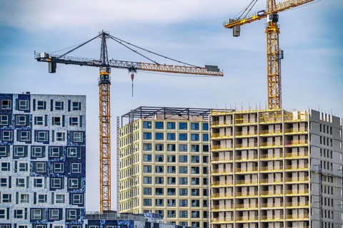 Construction of over 920 student flats at Cambridgelaan in the Science Park, University of Utrecht,