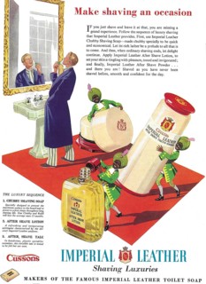 Cussons Imperial Leather shaving soap after shave lotion talcum powder advert advertising in
