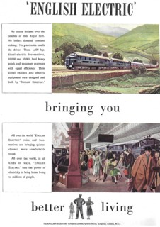 English Electric train railway advert advertising in Country Life magazine UK 1951