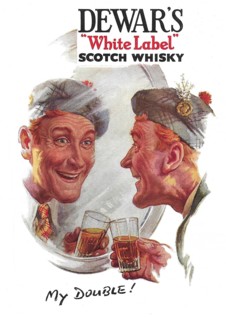 Dewar's white label whisky advert advertising in Country Life magazine UK 1951